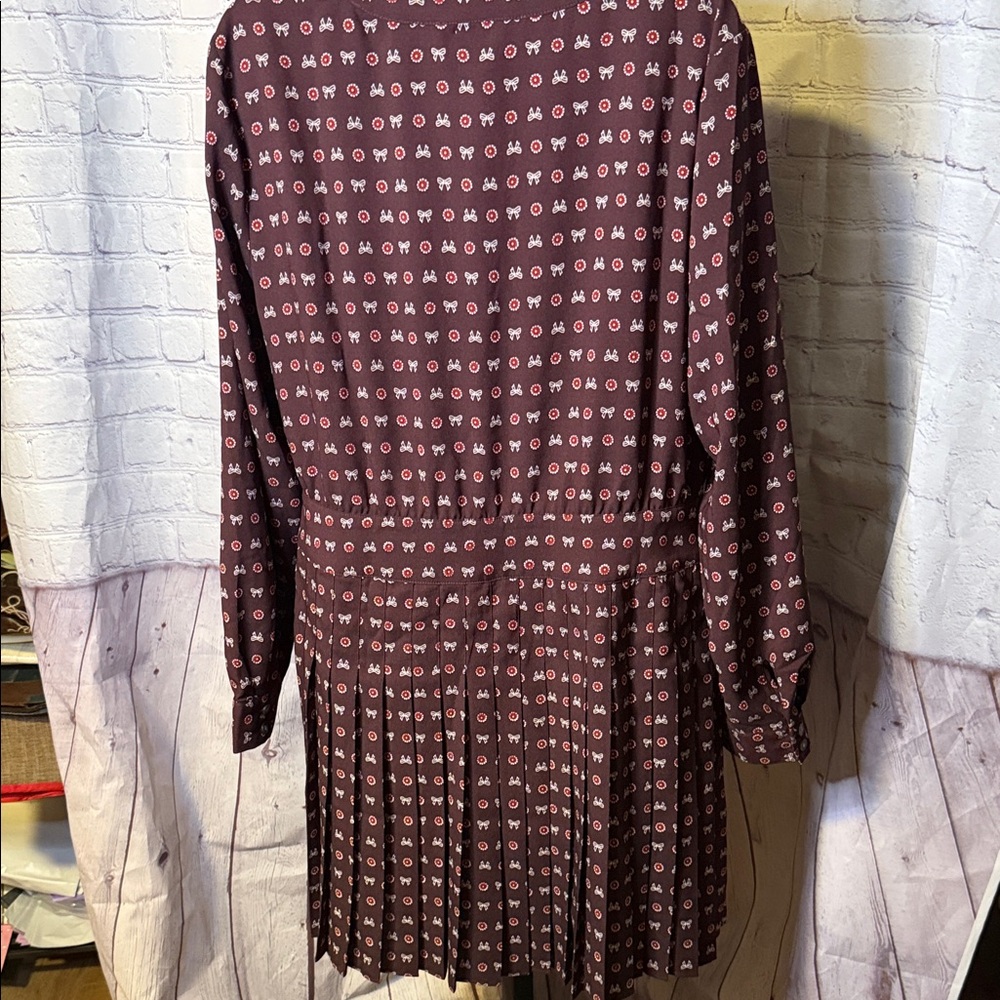 LOFT Elegant Maroon Patterned Dress - Picture 12 of 14